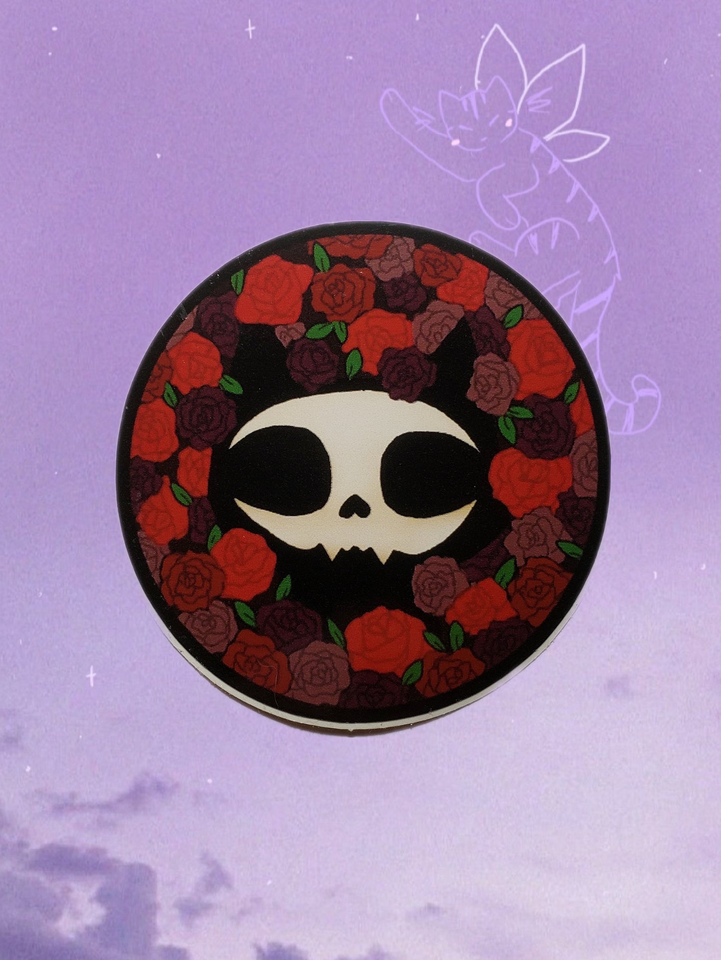 Gothic Roses Skull-cat