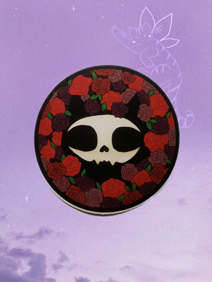 Gothic Roses Skullcat Sticker