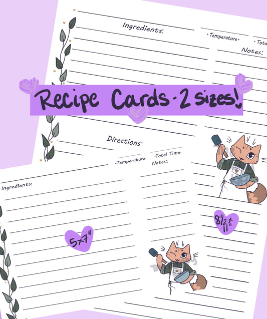 Printable Recipe Cards