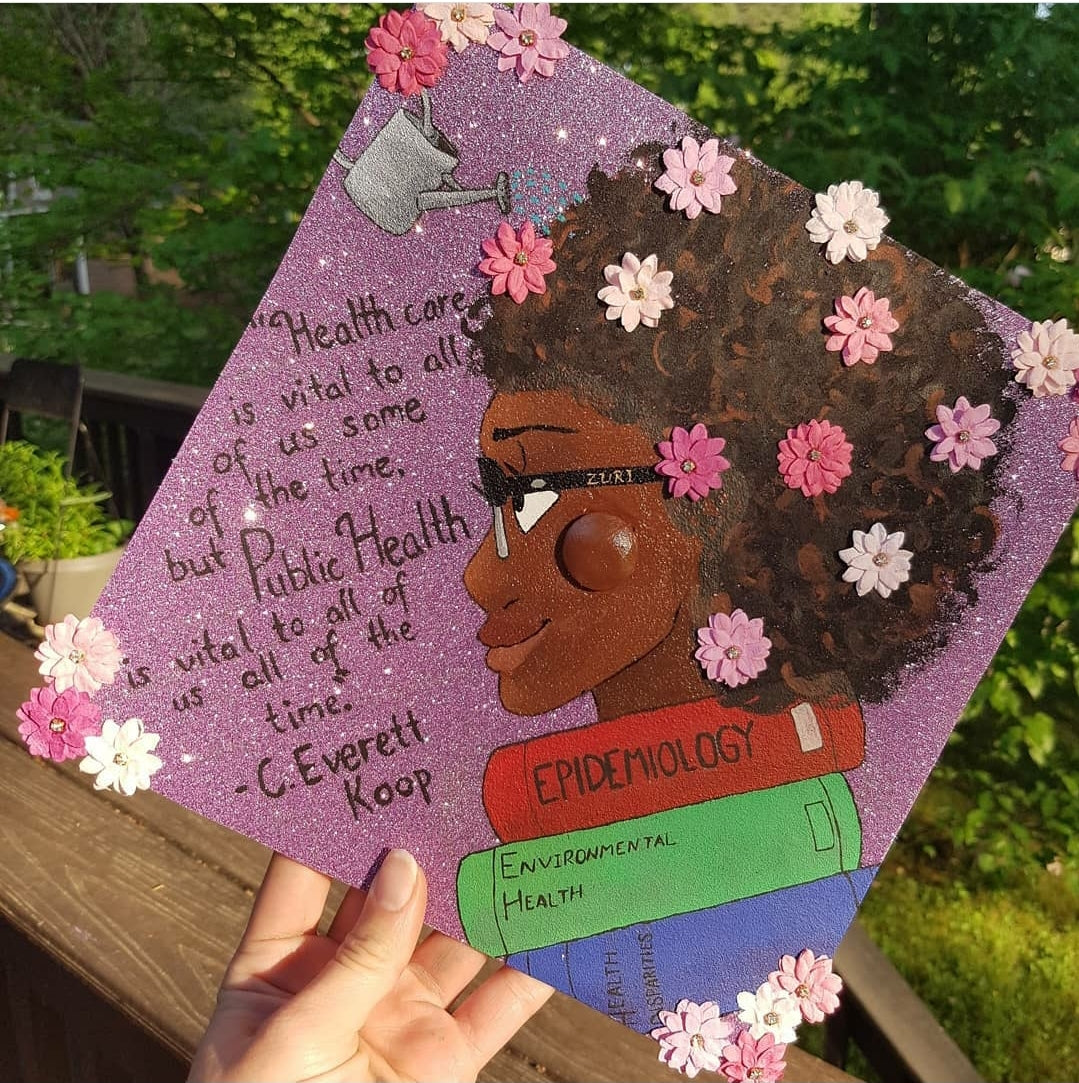 Custom Hand-Painted Graduation Cap (Complex Design)