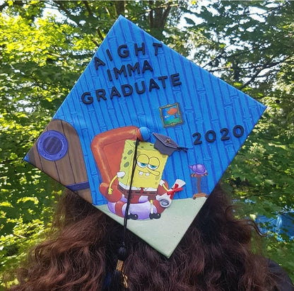 Custom Hand-Painted Graduation Cap (Complex Design)