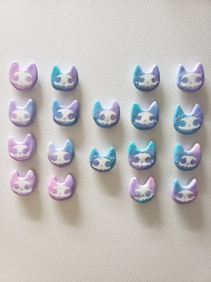 Glittery Pastel Skele-Cats OOAK Magnet