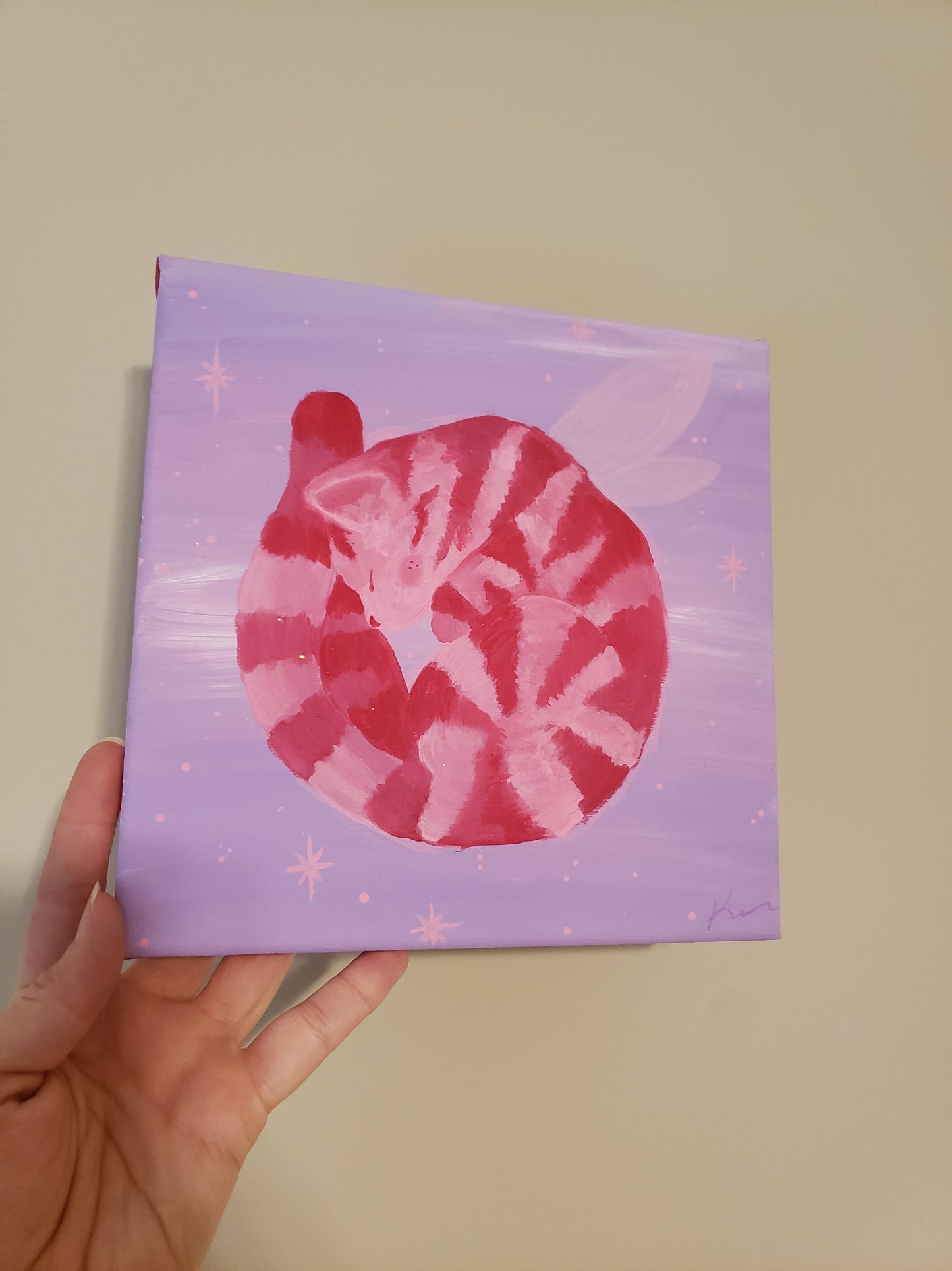 Pink Fairy Kitten Painting